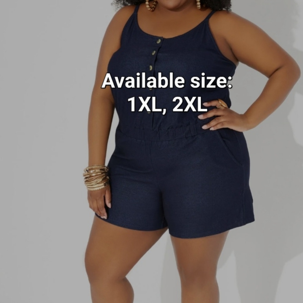 Ashley Stewart denim romper
